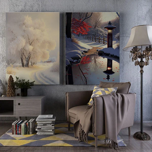 Iarna Linistita - Set 2 Tablouri