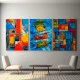 Armonie Geometrică Multicoloră - Set 3 Tablouri