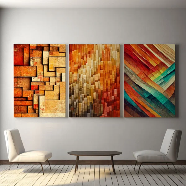 Linistea Liniei și Culorii - Set 3 Tablouri