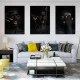 Golden Beauty - Set 3 Tablouri