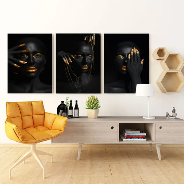 Golden Beauty - Set 3 Tablouri