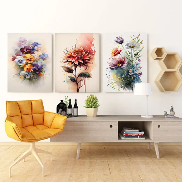 Flori de Camp - Set 3 Tablouri