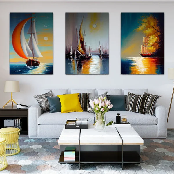 Asfintit la Malul Marii - Set 3 Tablouri