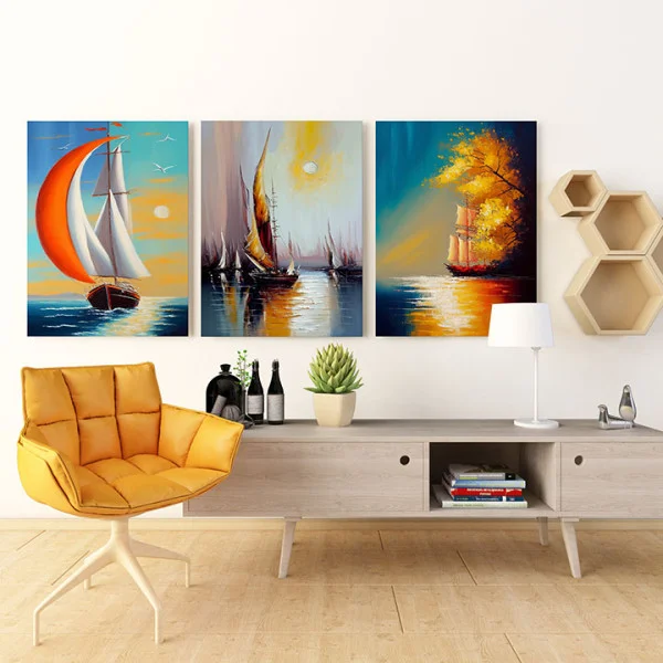 Asfintit la Malul Marii - Set 3 Tablouri