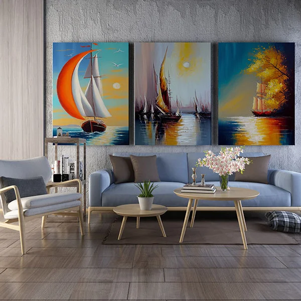 Asfintit la Malul Marii - Set 3 Tablouri