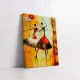 Tablou Abstract Premium Pasiune Solară – Artă Canvas Modernă cu Siluete de Dansatoare și Rochii Multicolore pentru Living sau Hol