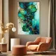 Tablou Abstract Premium „Sculptura Utopiei Dansul Frunzelor” – Artă Canvas Modernă cu Accente Aurii Elegante pentru Living de Lux