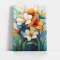 Tablou Abstract Premium Primăvara Emoțiilor – Artă Canvas Modernă cu Flori Stilizate Tip Vitraliu pentru Living