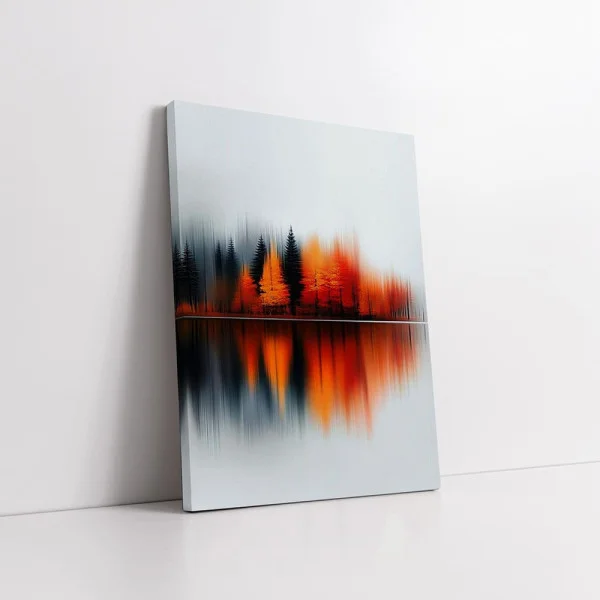 Tablou Minimalist de Toamnă - Un Voal Abstract, Peisaj și Reflecții