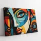 Tablou Abstract Premium Poezia Formei – Artă Canvas Modernă Orizontală cu Portret Cubist pentru Living
