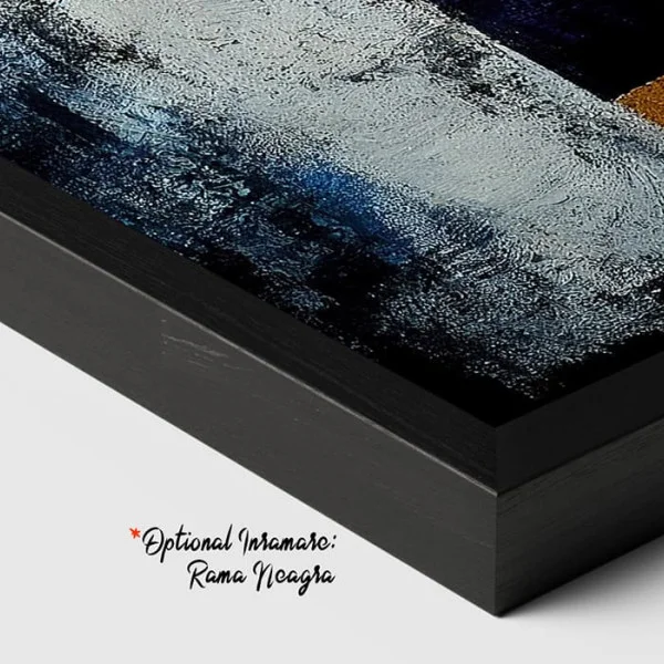 Tablou canvas abstract - Soarele și Luna, compoziție cu două chipuri stilizate în nuanțe de auriu și albastru pentru interioare luxury