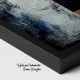 Tablou canvas abstract - Soarele și Luna, compoziție cu două chipuri stilizate în nuanțe de auriu și albastru pentru interioare luxury