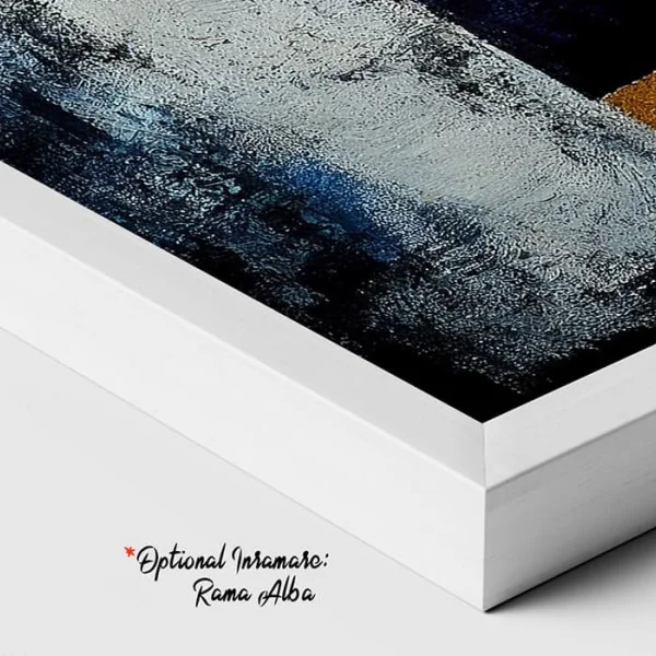 Tablou canvas abstract - Soarele și Luna, compoziție cu două chipuri stilizate în nuanțe de auriu și albastru pentru interioare luxury