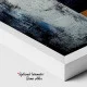 Tablou canvas abstract - Soarele și Luna, compoziție cu două chipuri stilizate în nuanțe de auriu și albastru pentru interioare luxury