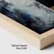Tablou canvas abstract - Soarele și Luna, compoziție cu două chipuri stilizate în nuanțe de auriu și albastru pentru interioare luxury