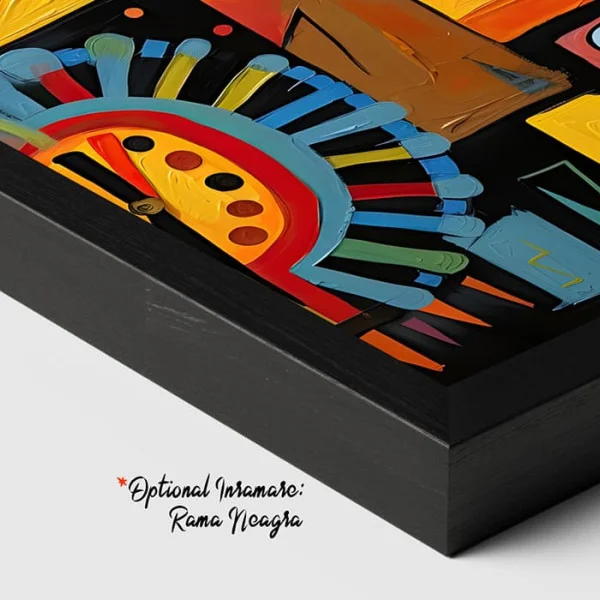 Tablou canvas abstract - Scurgerea Timpului, compoziție cubistă multicoloră cu ceasuri stilizate ideală pentru decoruri avangardiste sau birouri creative