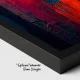 Tablou Abstract Premium Nopți Albastre – Artă Canvas Modernă cu Geometrie Texturată în Nuanțe de Turcoaz și Portocaliu pentru Birou sau Living