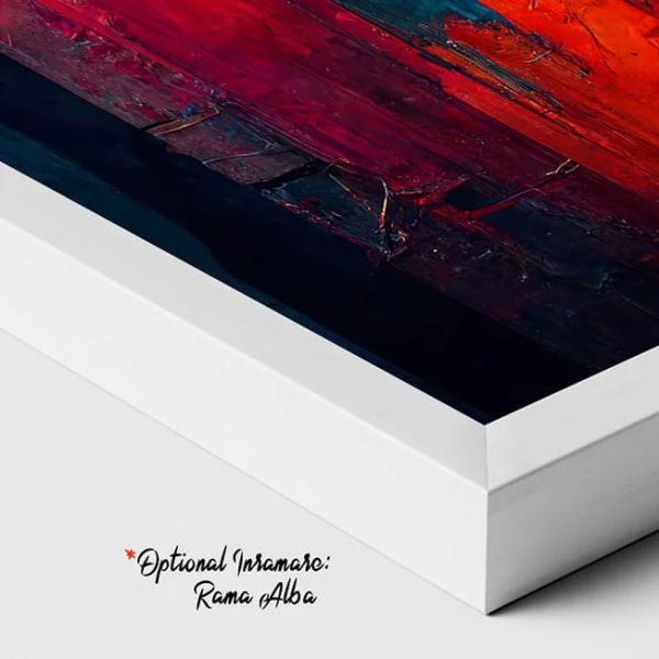 Tablou Abstract Premium Nopți Albastre – Artă Canvas Modernă cu Geometrie Texturată în Nuanțe de Turcoaz și Portocaliu pentru Birou sau Living