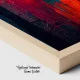 Tablou Abstract Premium Nopți Albastre – Artă Canvas Modernă cu Geometrie Texturată în Nuanțe de Turcoaz și Portocaliu pentru Birou sau Living