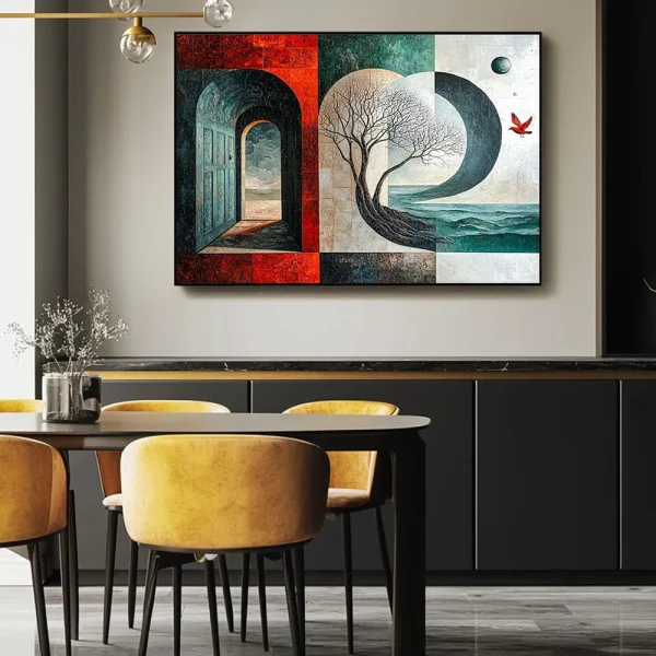 Tablou Abstract Umbra unui Copac – Canvas Premium Modern pentru Living și Birou