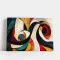 Tablou Abstract Premium „Paradox Contemporan” – Artă Canvas Modernă cu Geometrie Fluidă și Linii Curbe pentru Birou sau Living