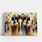 Tablou Abstract Premium Pași prin Lumină – Artă Canvas Modernă cu Siluete Africane Multicolore pentru Dormitor sau Hol
