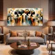 Tablou Abstract Premium Pași prin Lumină – Artă Canvas Modernă cu Siluete Africane Multicolore pentru Dormitor sau Hol