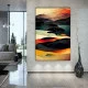 Tablou Abstract Premium Dealurile Copilăriei – Artă Canvas Modernă cu Peisaj Colinar și Linii Curbe pentru Living, Dormitor sau Hol