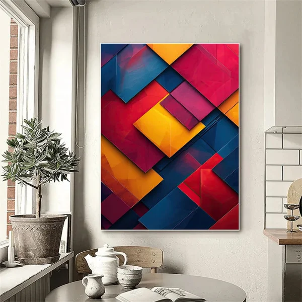Tablou Abstract Texturi de Culoare – Canvas Premium Vertical pentru Decor Modern
