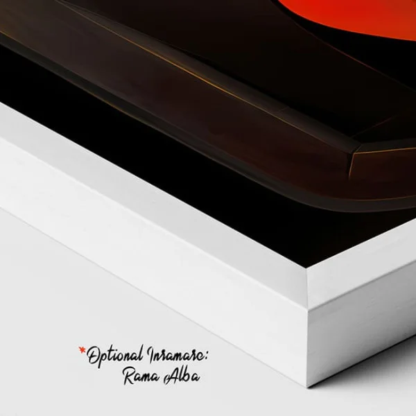 Tablou Abstract Premium O Singură Inimă – Artă Canvas Modernă Cubistă cu Două Siluete și Inimă Roșie pentru Dormitor sau Living