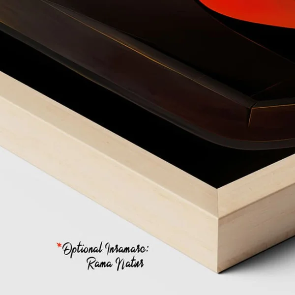 Tablou Abstract Premium O Singură Inimă – Artă Canvas Modernă Cubistă cu Două Siluete și Inimă Roșie pentru Dormitor sau Living