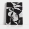 Tablou Abstract Premium Muză Tăcută – Artă Canvas Modernă Cubistă cu Portret Feminin Alb Negru pentru Dormitor, Birou sau Hol