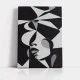 Tablou Abstract Premium Muză Tăcută – Artă Canvas Modernă Cubistă cu Portret Feminin Alb Negru pentru Dormitor, Birou sau Hol