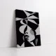 Tablou Abstract Premium Muză Tăcută – Artă Canvas Modernă Cubistă cu Portret Feminin Alb Negru pentru Dormitor, Birou sau Hol