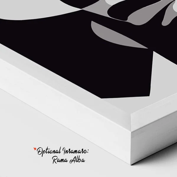 Tablou Abstract Premium Muză Tăcută – Artă Canvas Modernă Cubistă cu Portret Feminin Alb Negru pentru Dormitor, Birou sau Hol