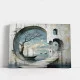 Tablou Abstract Premium Râu de Lumină – Artă Canvas Modernă cu Peisaj Suprarealist și Corăbii pentru Living de Lux