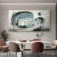 Tablou Abstract Premium Râu de Lumină – Artă Canvas Modernă cu Peisaj Suprarealist și Corăbii pentru Living de Lux