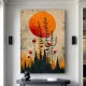 Tablou Abstract Amprenta Amintirii – O Metaforă Cromatică și Eleganta pentru Living Modern