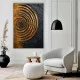 Tablou Abstract Canvas Spirală Aurie 3D – Energiile Infinitului, decor premium pentru hol
