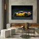 Tablou Auto Premium Strălucirea Performanței – Artă Canvas Modernă cu Supercar Sport Galben pentru Birou, Living sau Garaj