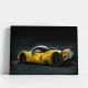 Tablou Auto Premium Strălucirea Performanței – Artă Canvas Modernă cu Supercar Sport Galben pentru Birou, Living sau Garaj