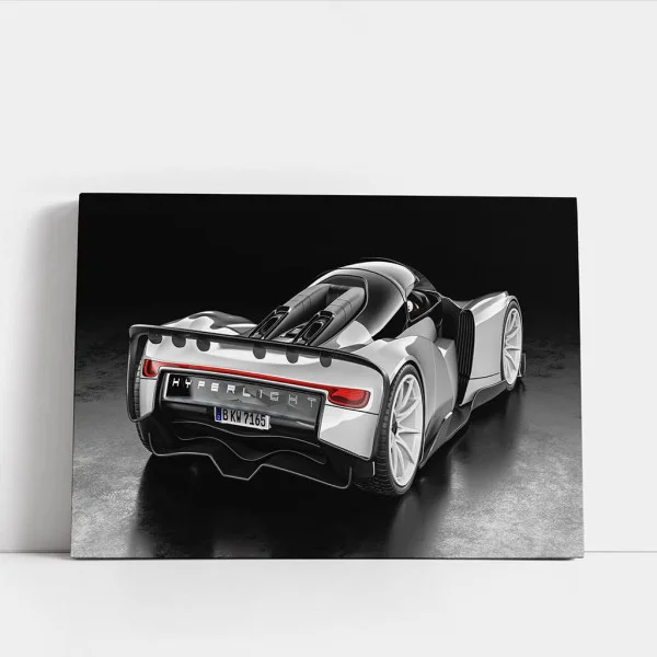 Tablou Auto Premium Silueta Performanței – Artă Canvas Modernă cu Hypercar Futuristic Hyperlight pentru Birou, Living sau Garaj