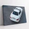 Tablou Auto Premium Grație și Performanță – Artă Canvas Modernă cu Mașină Decapotabilă Mercedes-Benz Albă pentru Birou, Living sau Garaj