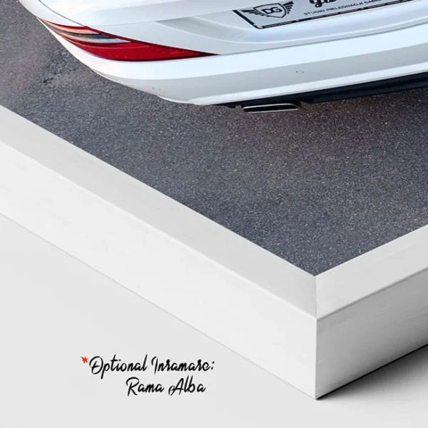 Tablou Auto Premium Grație și Performanță – Artă Canvas Modernă cu Mașină Decapotabilă Mercedes-Benz Albă pentru Birou, Living sau Garaj