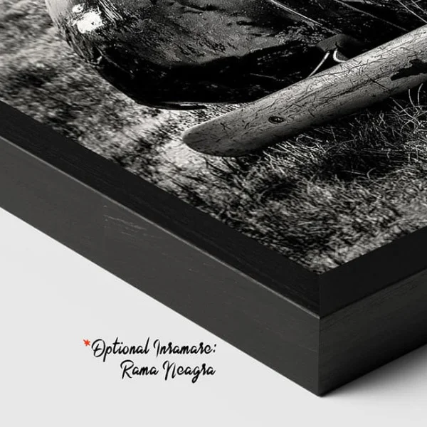 Tablou Auto Premium Frânturi de Istorie – Pânză Canvas Monocromă cu Camionetă Americană de Epocă