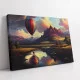 Tablou Balon Zbor în Culori – Artă Canvas Modernă cu Balon cu Aer Cald și Peisaj Montan pentru Living, Dormitor sau Hol