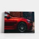 Tablou Auto Premium Furia Roșie – Artă Canvas Modernă cu Profil de Mașină Sport BMW și Jante din Aliaj pentru Birou, Living sau Garaj