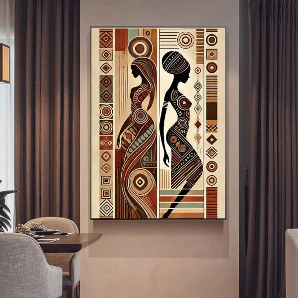 Tablou Abstract Eclecticul Euforic – Canvas Premium Siluete Africane