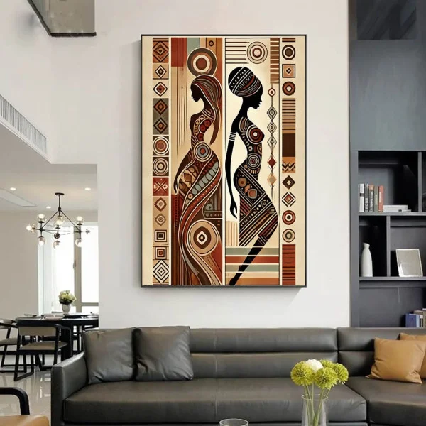 Tablou Abstract Eclecticul Euforic – Canvas Premium Siluete Africane