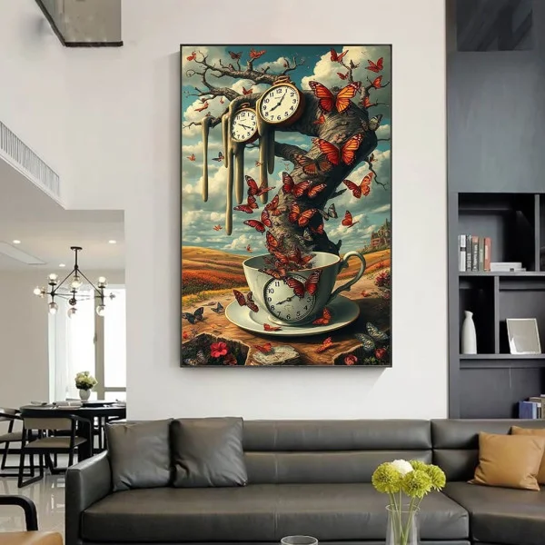 Tablou Suprarealist Magia Boemiană – Canvas Premium Ceasuri Topite